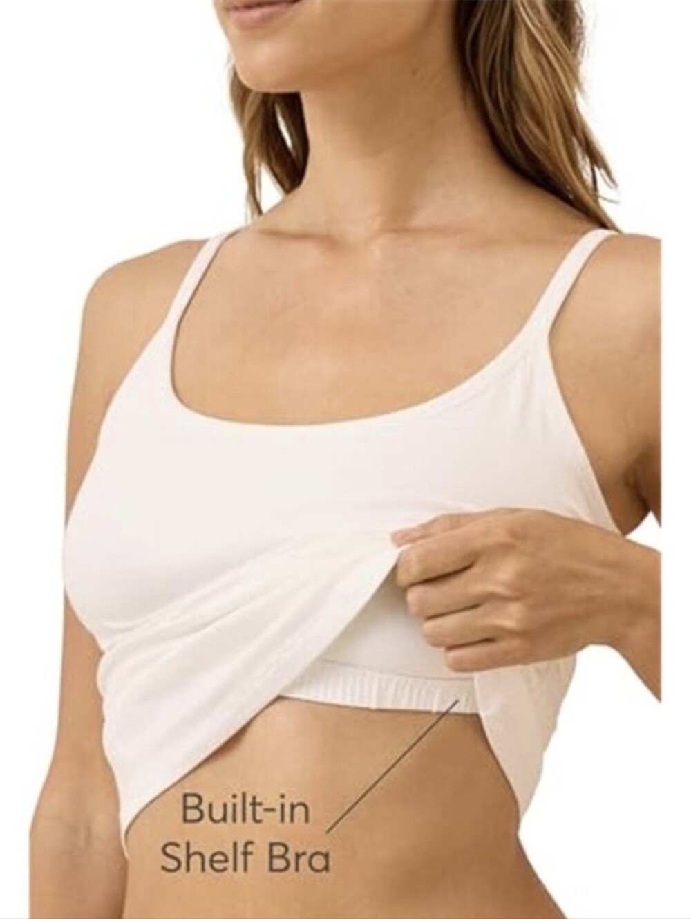 4 Pack - Pact Organic Cotton Adjustable Strap Camisoles With Built In Bras - Picture 3 of 15